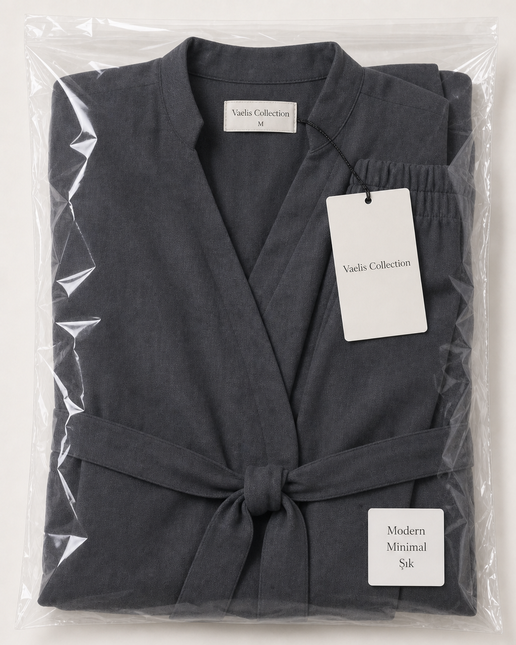 Kimono Yaka Bağcıklı Tencel Takım