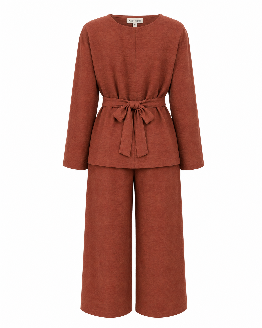 Kimono Yaka Bağcıklı Tencel Takım