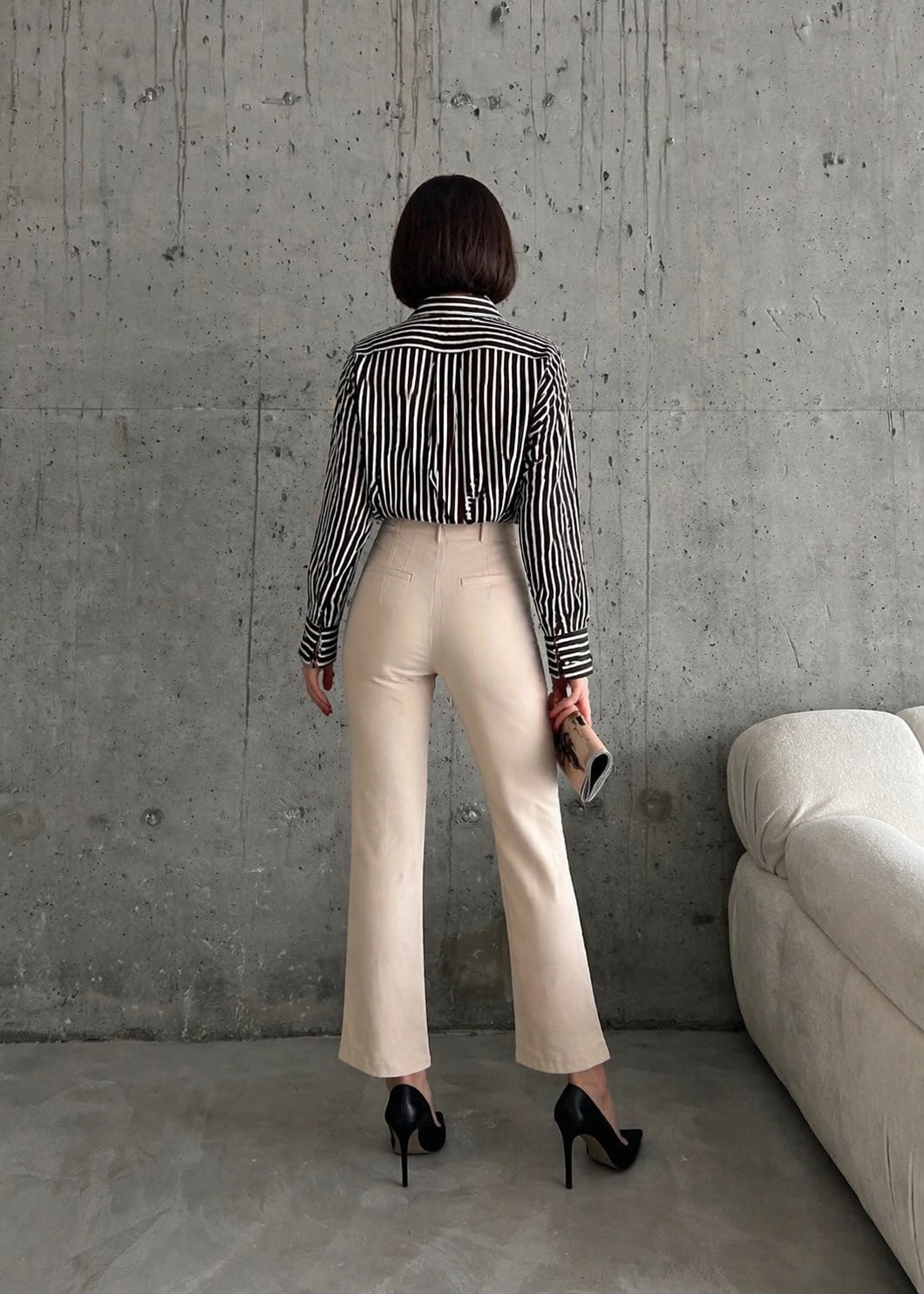 Yüksek Bel Pileli Pantolon